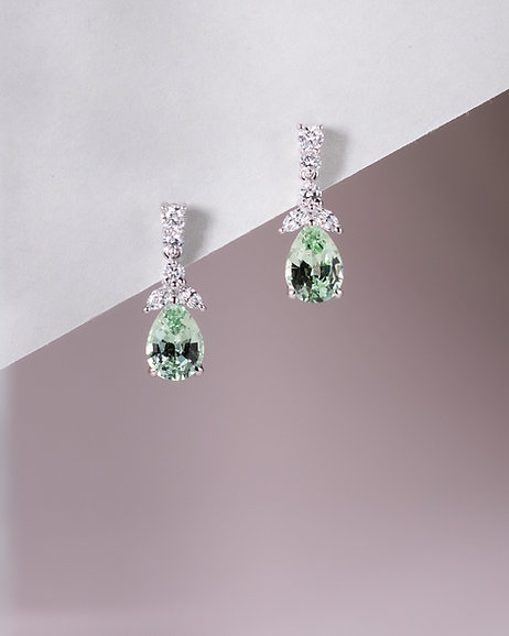 Bellaria Mint Garnet Earrings