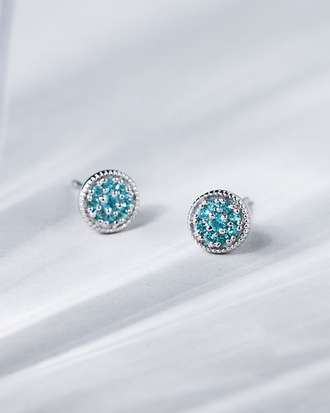 Paraiba Tourmaline Millegrain Earrings
