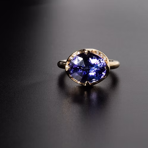 Tanzanite Camellia Ring