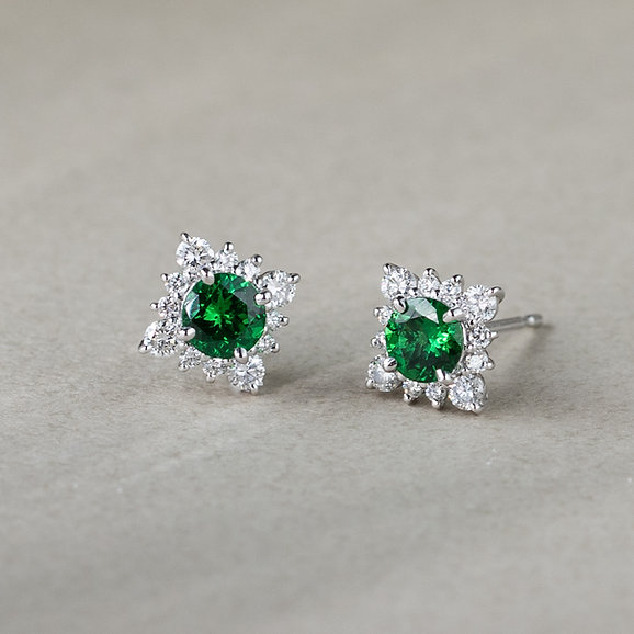 Celeste Tsavorite Garnet Earrings