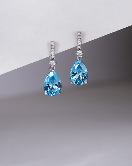 Lume Blue Topaz Diamond Earrings