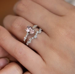 Nhẫn Gisel đính đá Morganite