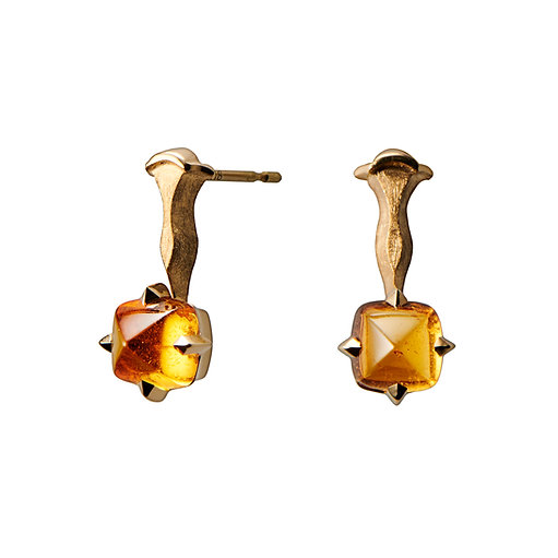 Tinge Sugarloaf-cut Mandarin Garnet Earrings