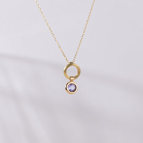 Groove Necklace with Tanzanite