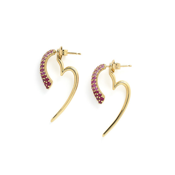 Amo Earrings with Ruby