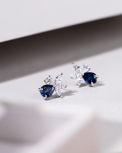 Eden Earrings with Blue Sapphires