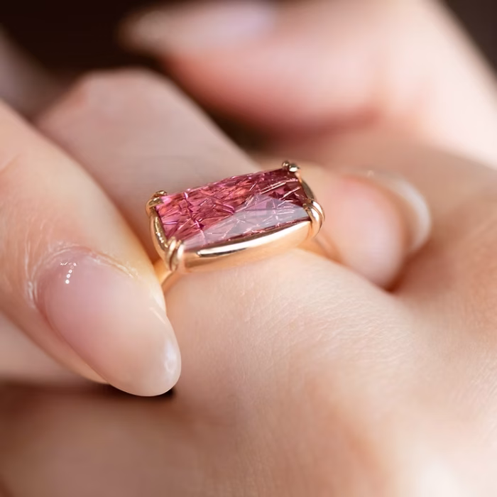 Takumi Ring in Pink Tourmaline