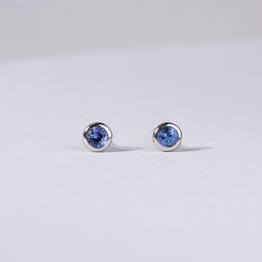 Bezel Sapphire Studs