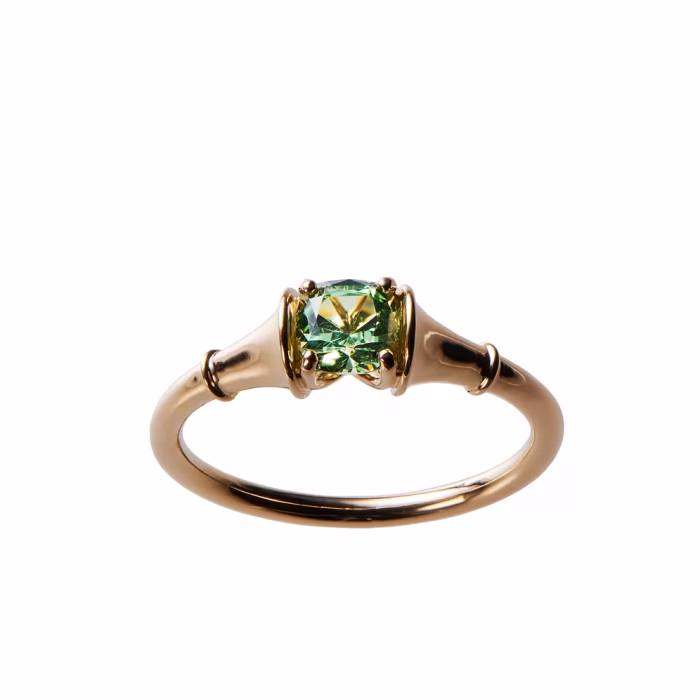 Horn Cushion-cut Mint Garnet Ring