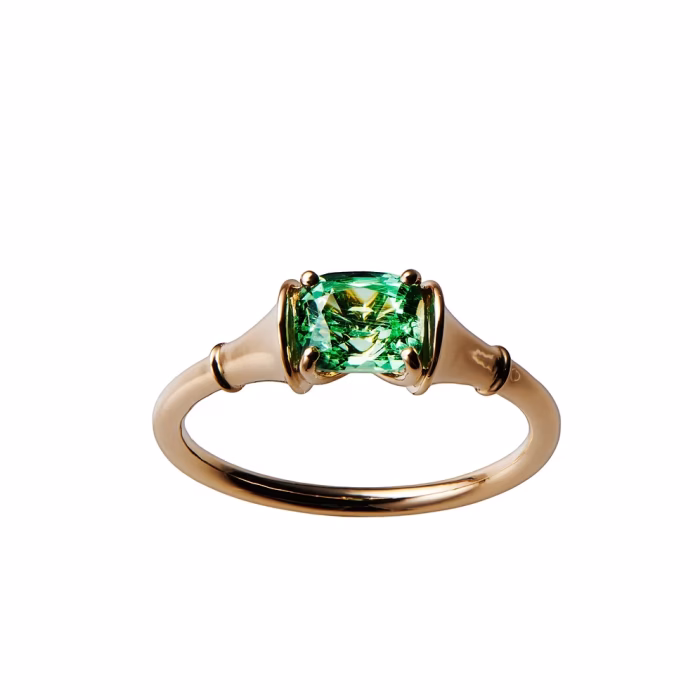 Horn Cushion-cut Neon Mint Tsavorite Garnet