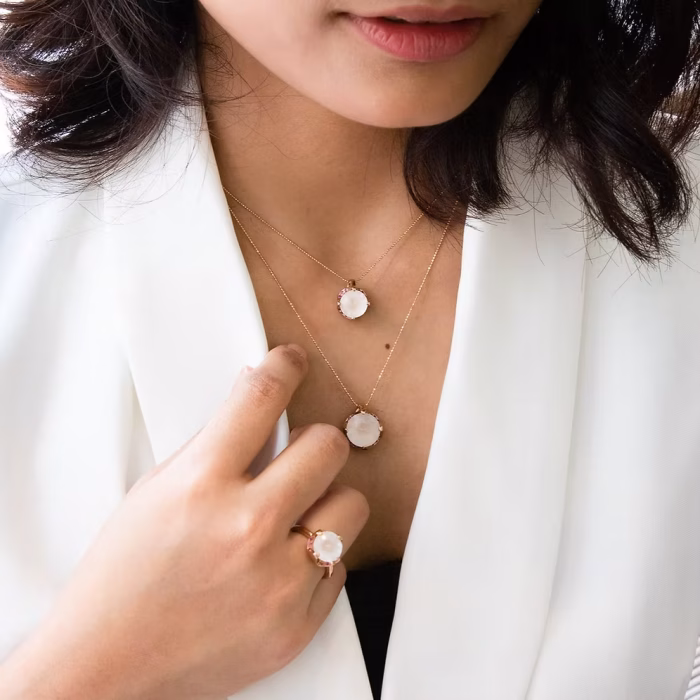 Milky Camellia Necklace