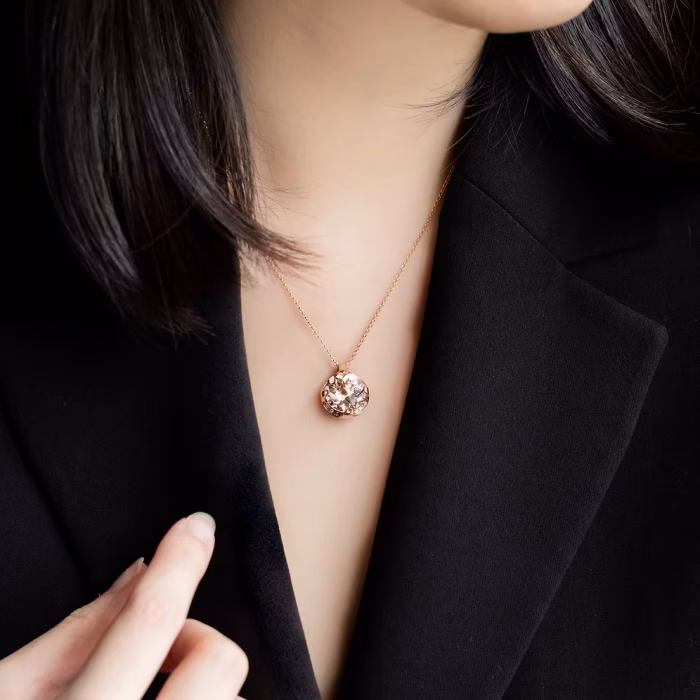 Morganite Camellia Necklace