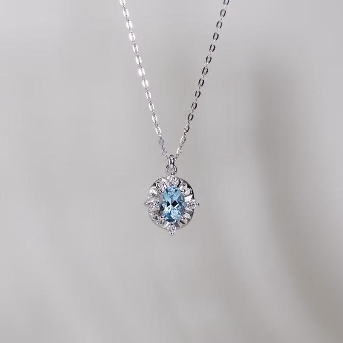 Tempo Necklace with Aquamarine